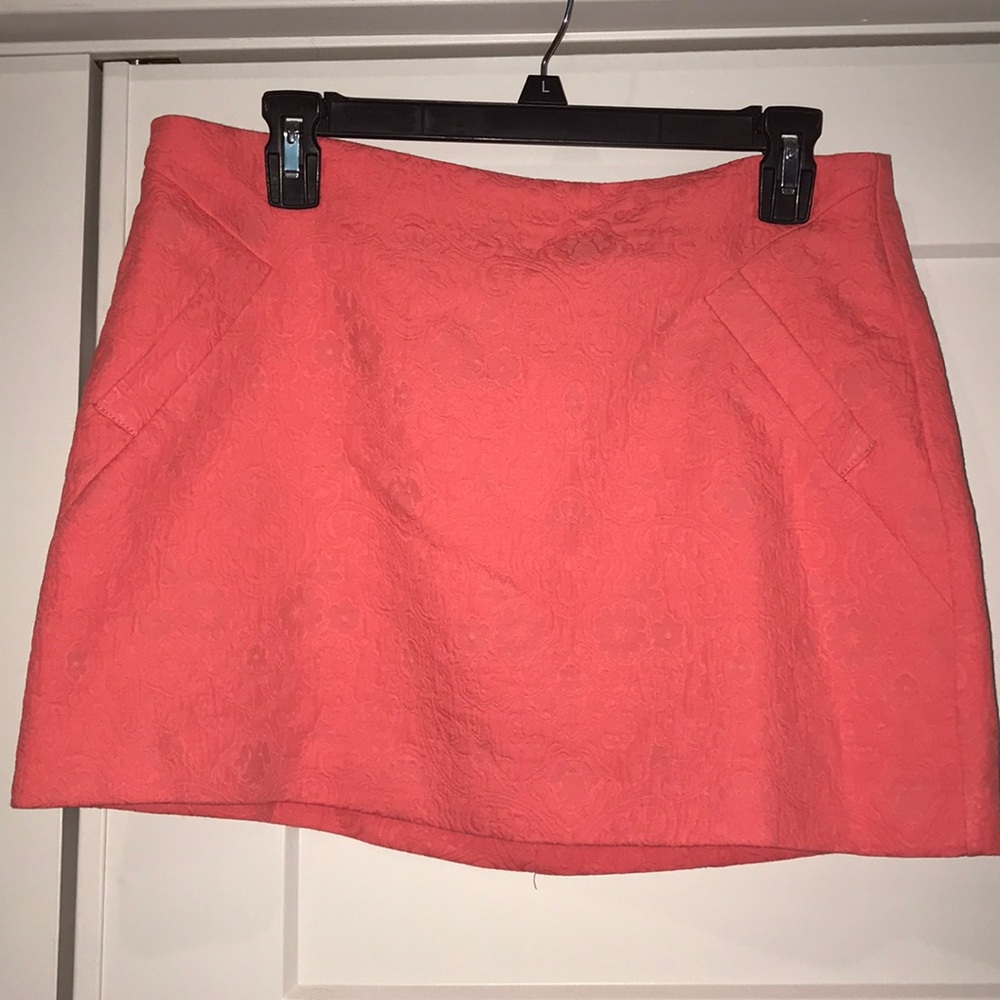 Top shop coral quilted print mini skirt size 10